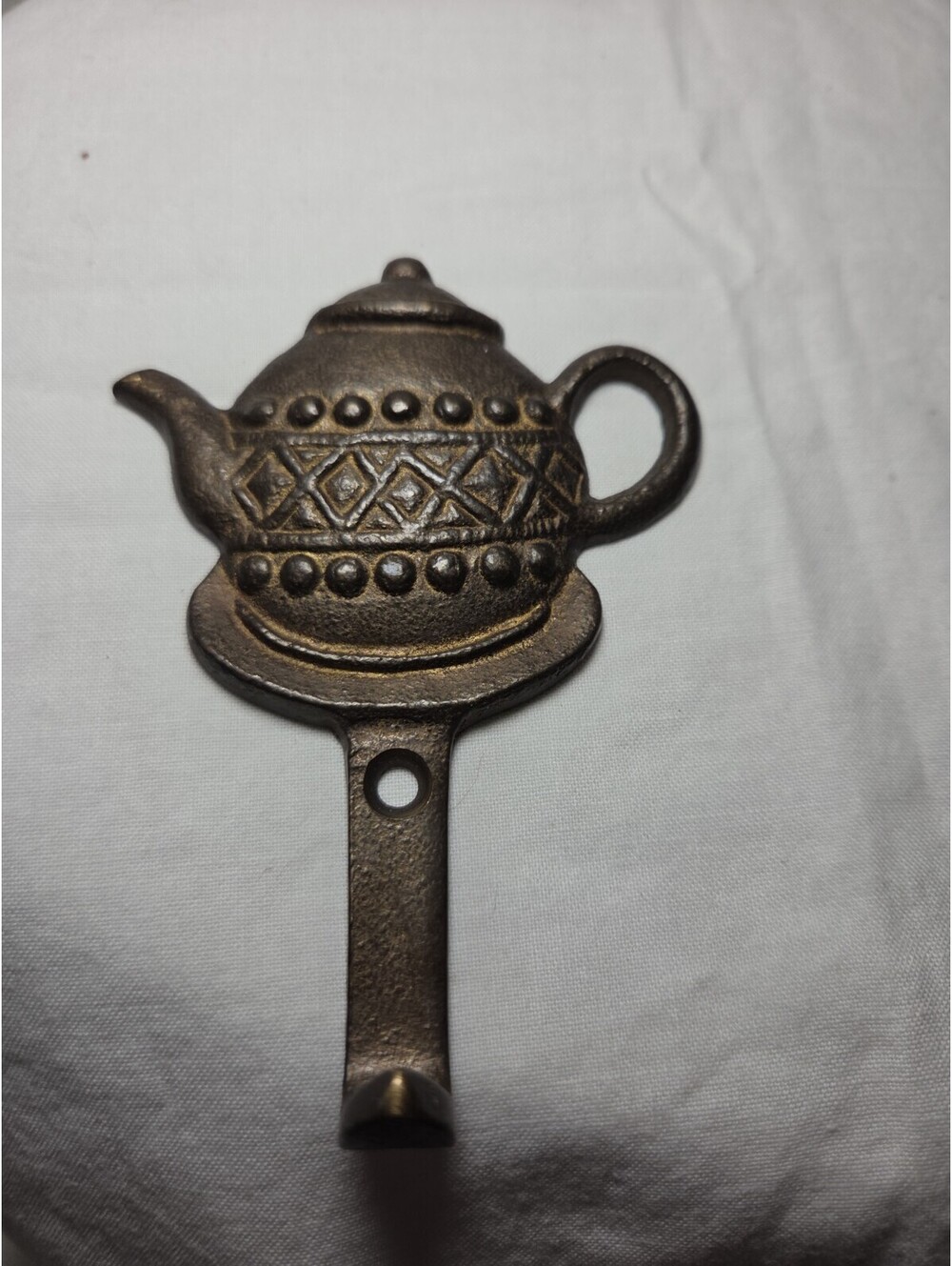 Vintage PIER 1 Brass Teapot Kitchen Hook For Mugs/Towel/Utensil